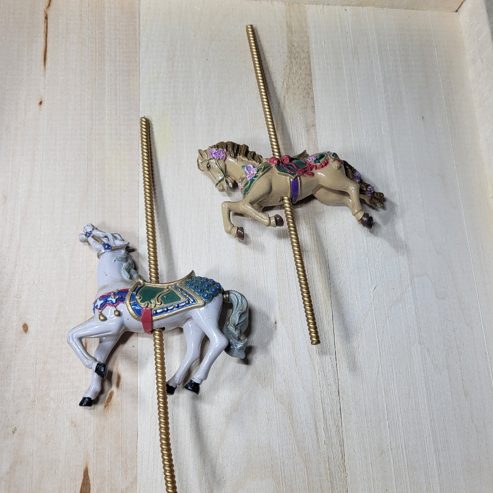 Set of 2 American Carousel Horse Figurine Replacements